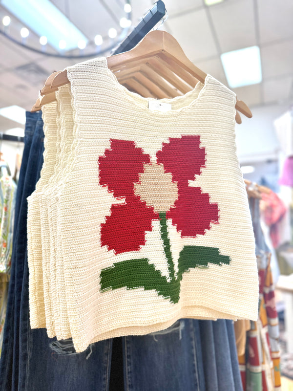 Flor Knit Printed Top