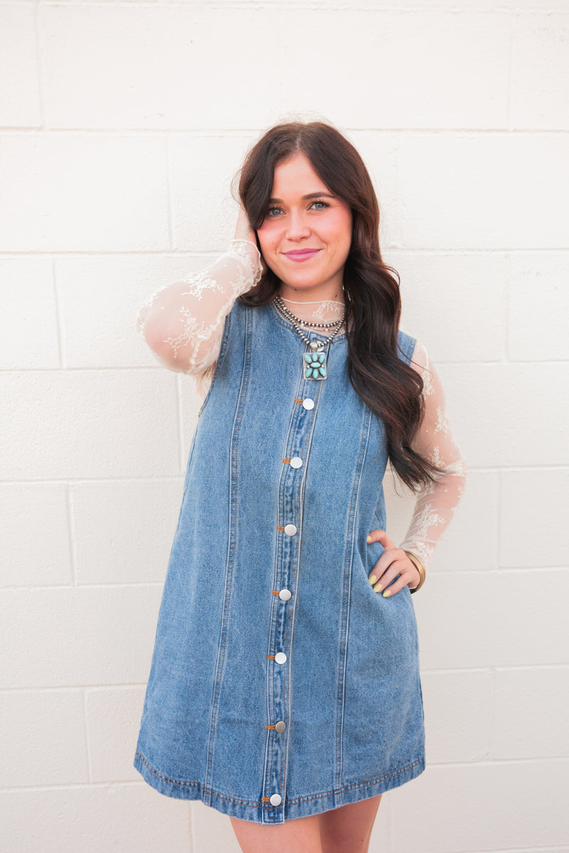 Sierra Sleeveless Denim Dress