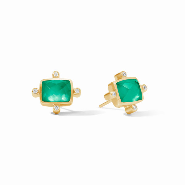 Julie Vos- Clara Stud- Emerald Green