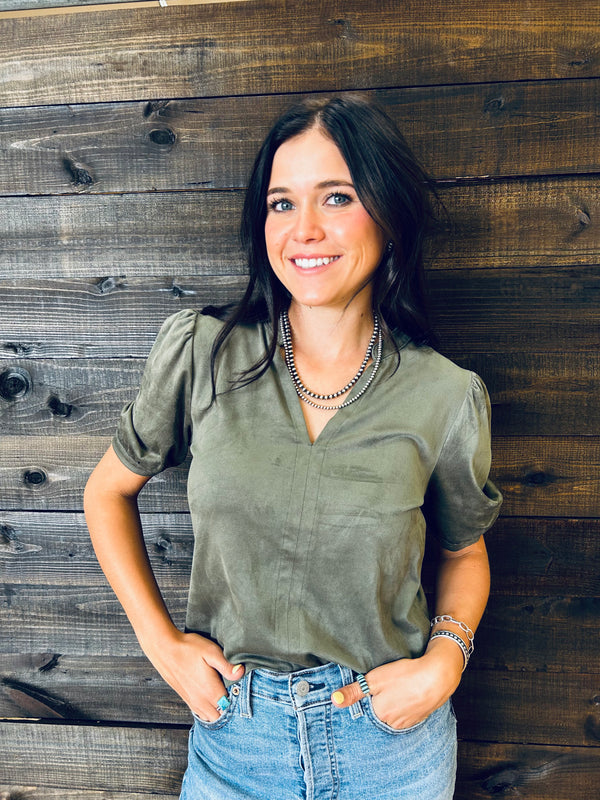 Another Love- Kalia Slate Green Top