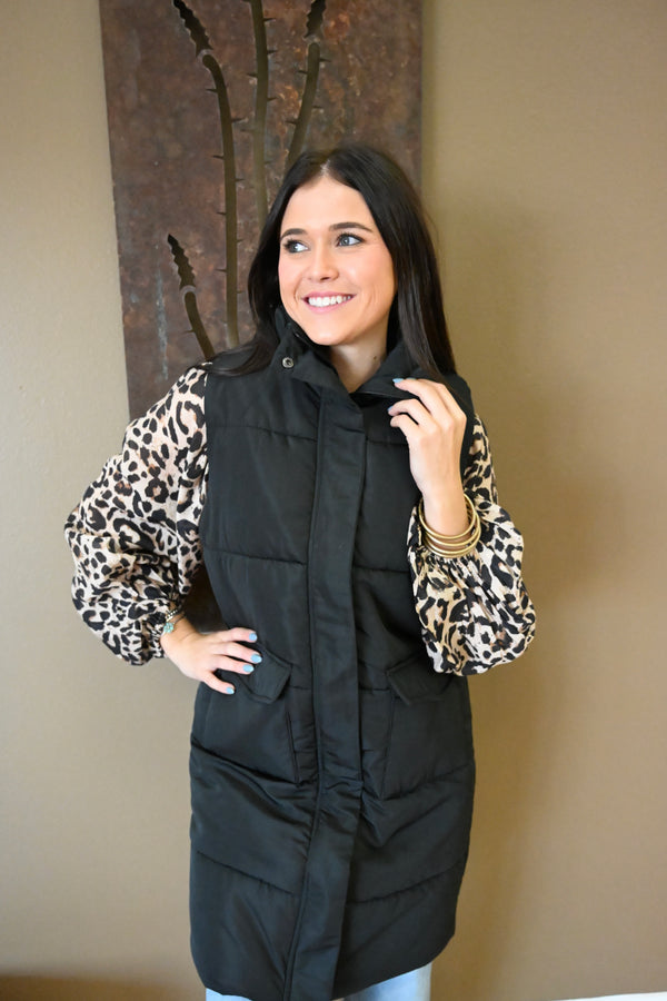 Polly Long Puffer Vest