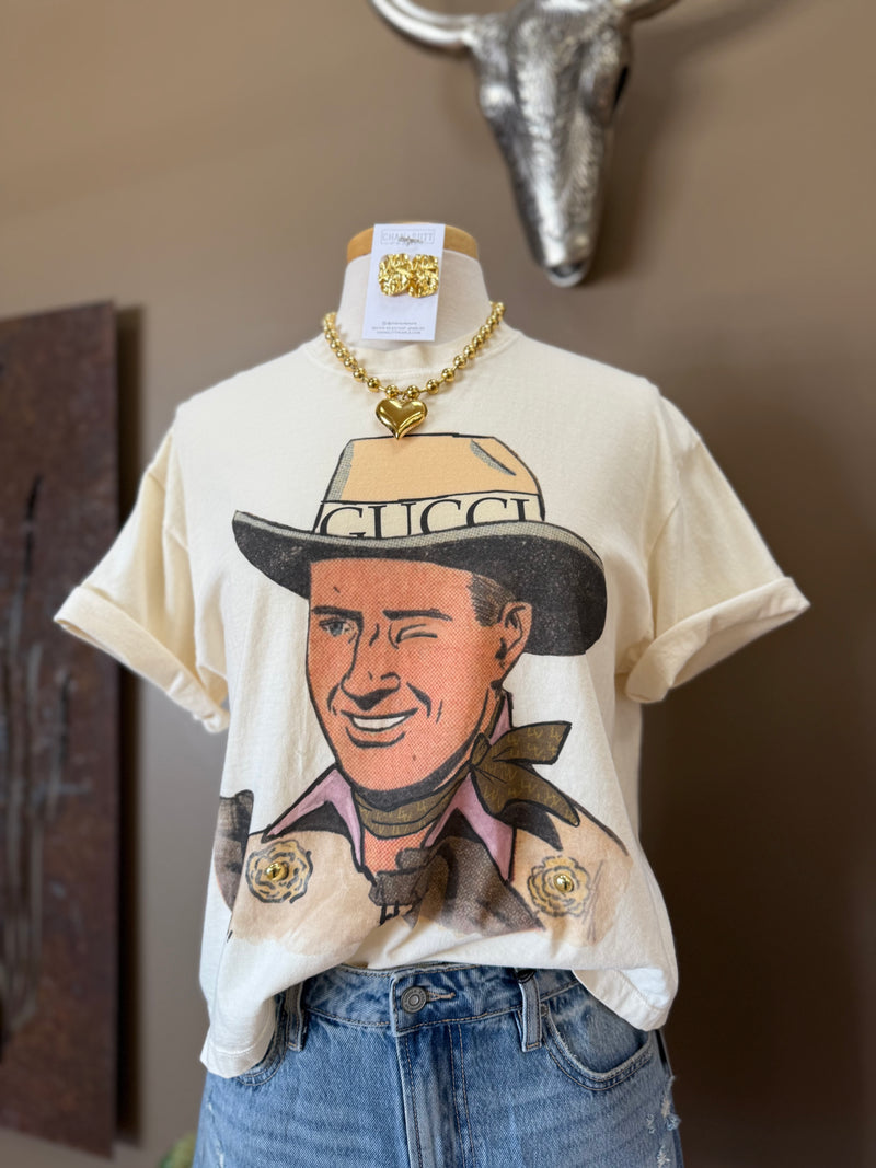 Designer Cowboy Cropped Tee