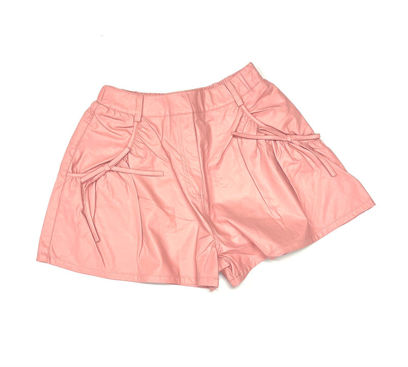 Pretty In Pink Leather Shorts