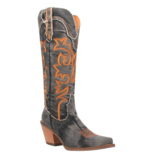 Dingo- Texas Tornado Black Denim Boots
