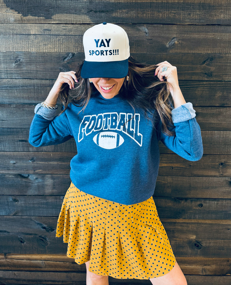 Football Blue Graphic Sweatshirt