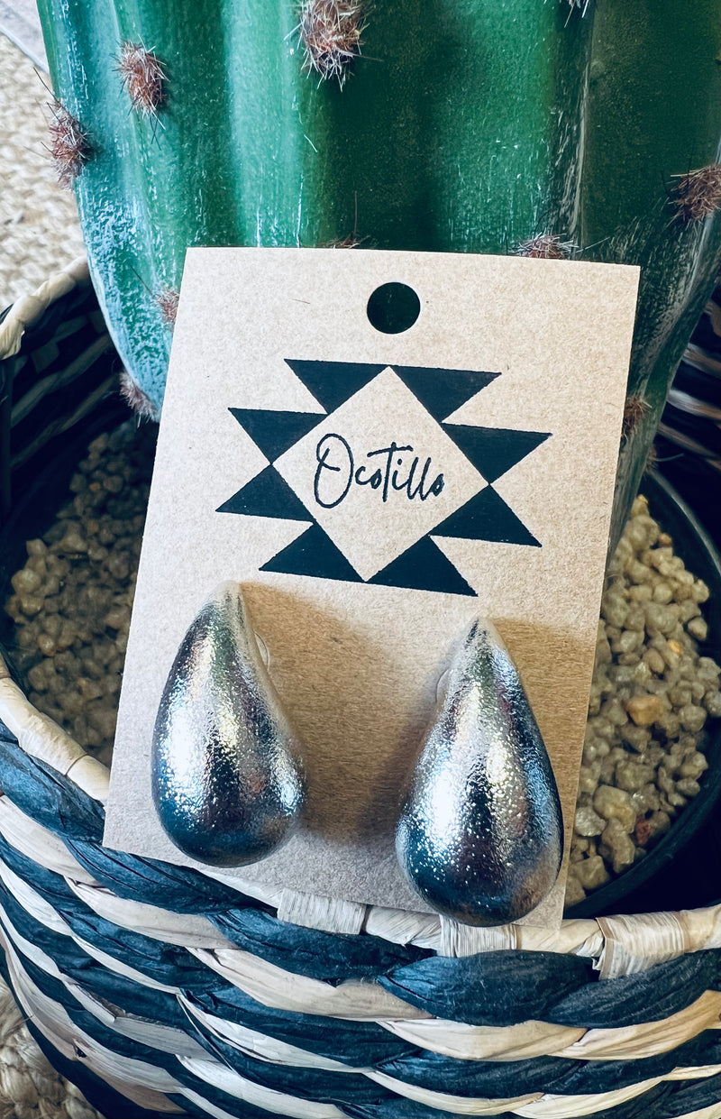 Silver Drop Post Earrings