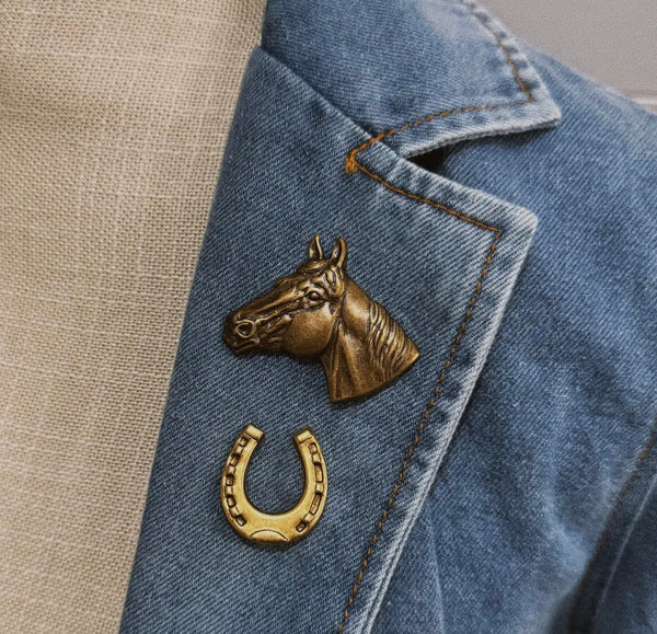 Trail Dust- Horse Head Antique Brass Pendant