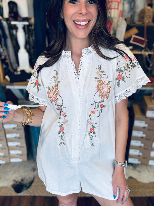 Riata Embroidered Romper