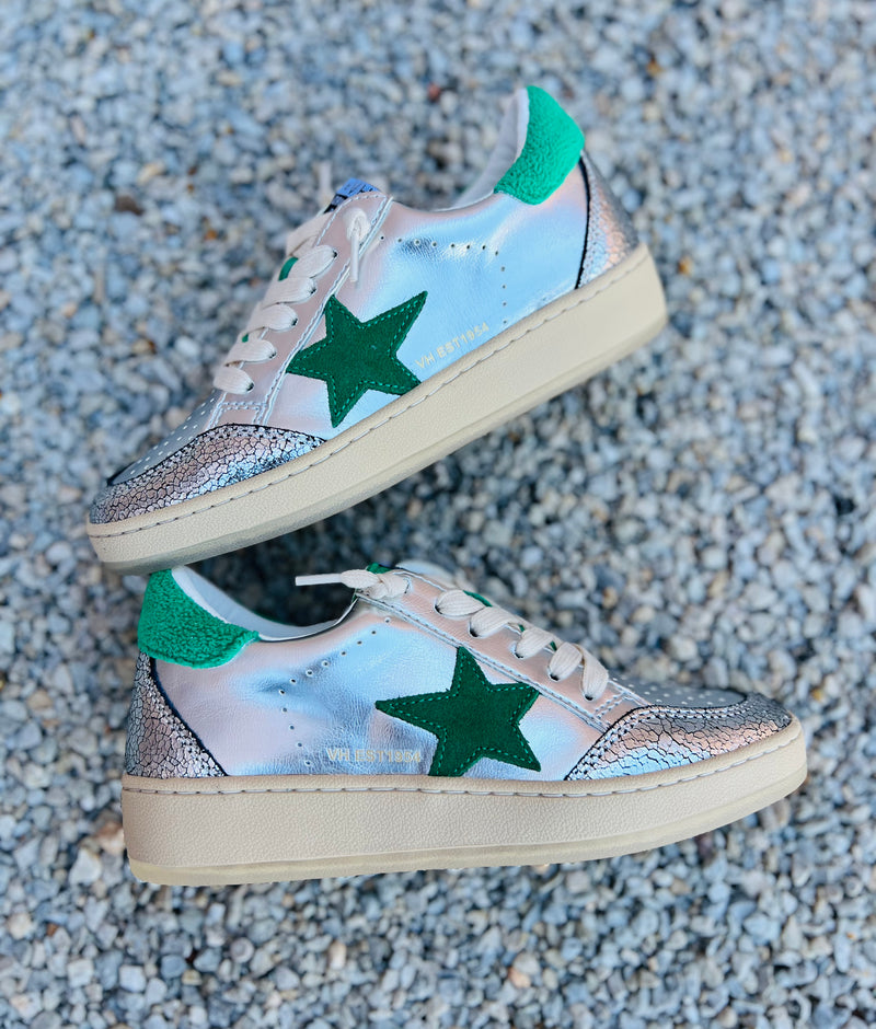 Vintage Havana- Denisse Silver/Green Star Sneakers