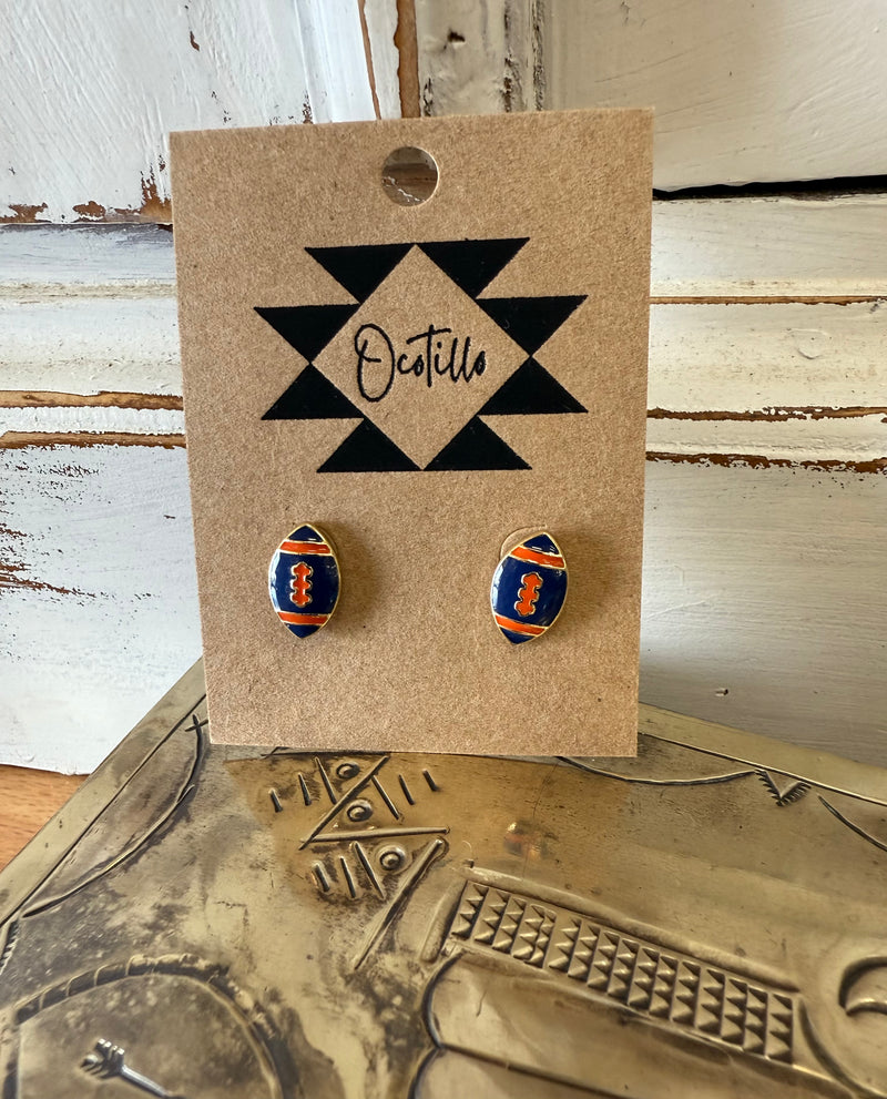 Blue/Orange Mini Football Studs