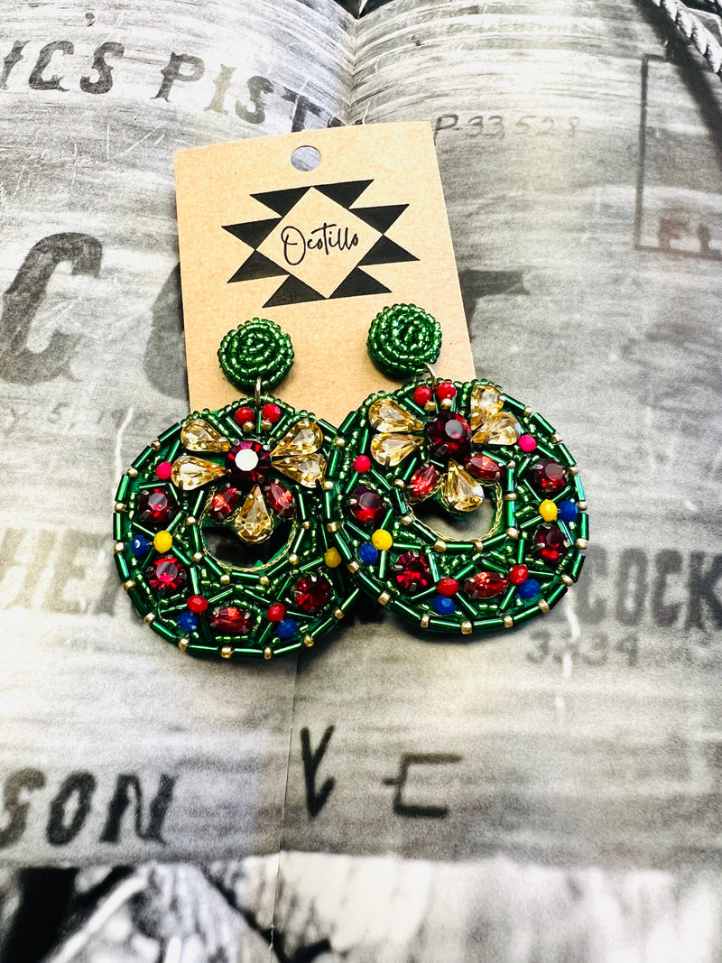 Christmas Wreath Earrings