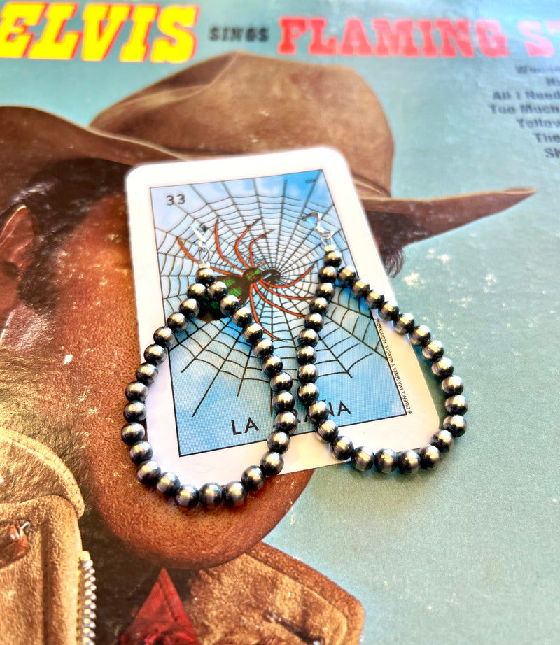 Small Navajo Pearl Teardrop Earrings