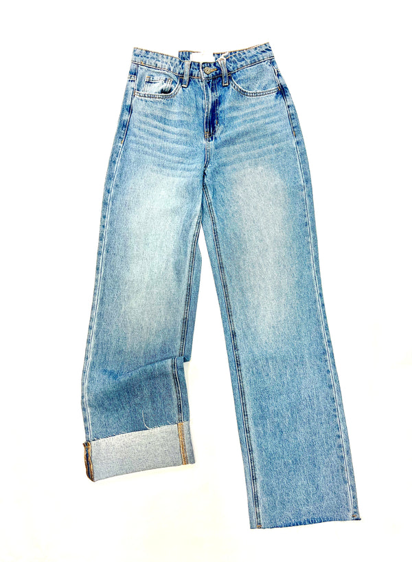 Vervet- Refunded 90s Loose Light Wash Wide Straight Jeans
