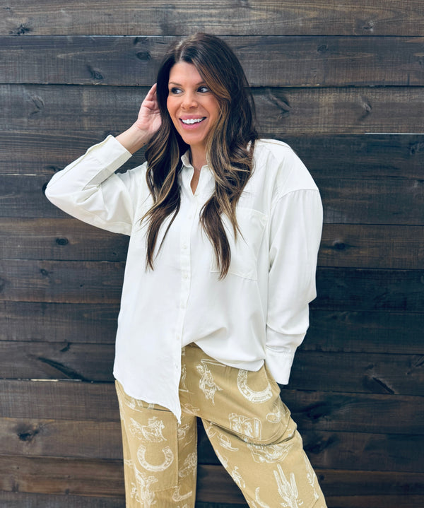 Hermosa Oversized Ivory Top
