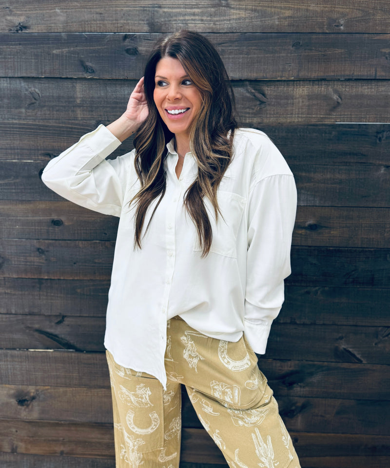 Hermosa Oversized Ivory Top