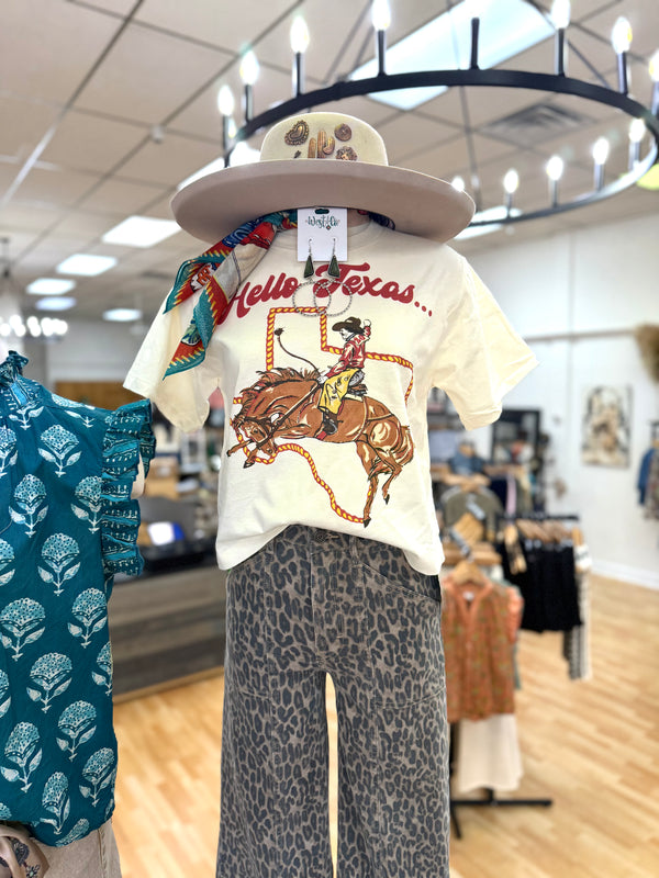 Hello Texas Cropped Tee
