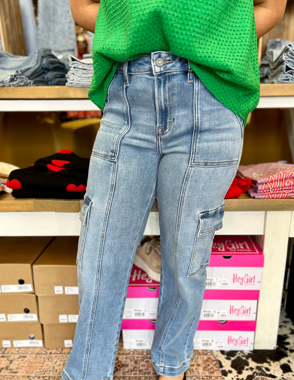 Hidden- Tracey Cropped Cargo Jeans
