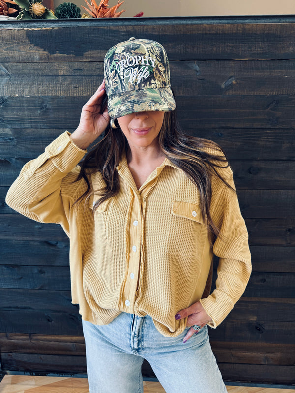 Dear John- Foster Waffle Top- Oak Buff
