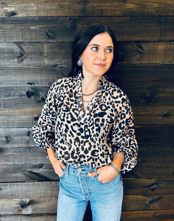 Clovis Leopard Top