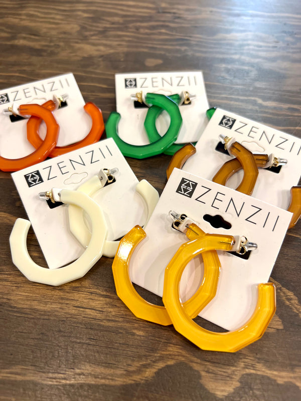 Zenzii- Large Textured Hoops