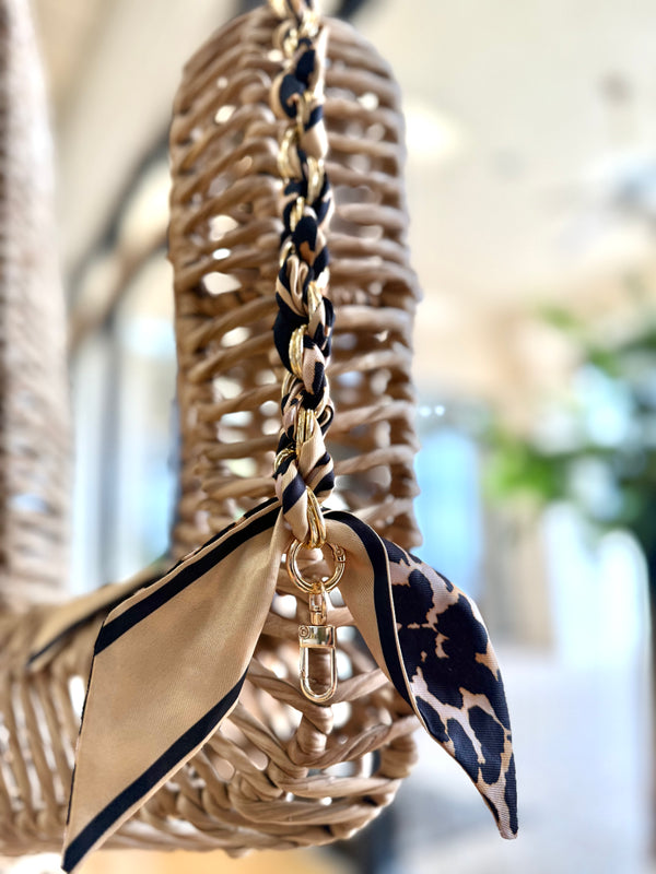 Short Phone Chain Scarf- Leopard