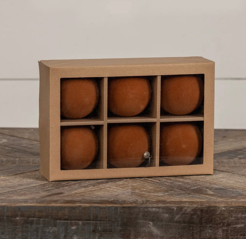 Flocked Ornament Set- Fawn