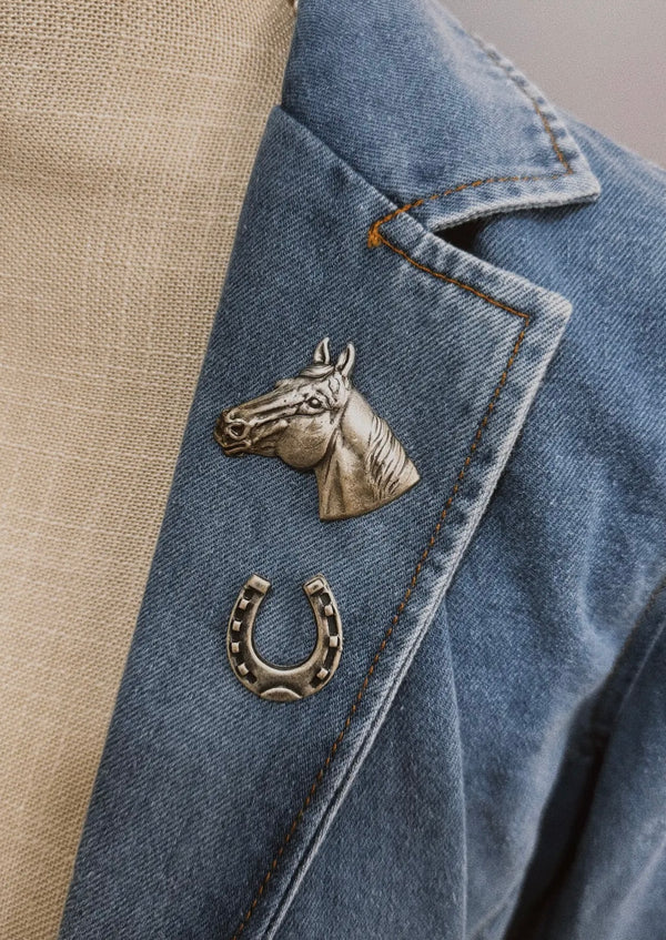 Trail Dust- Horse Head Antique Silver Pendant