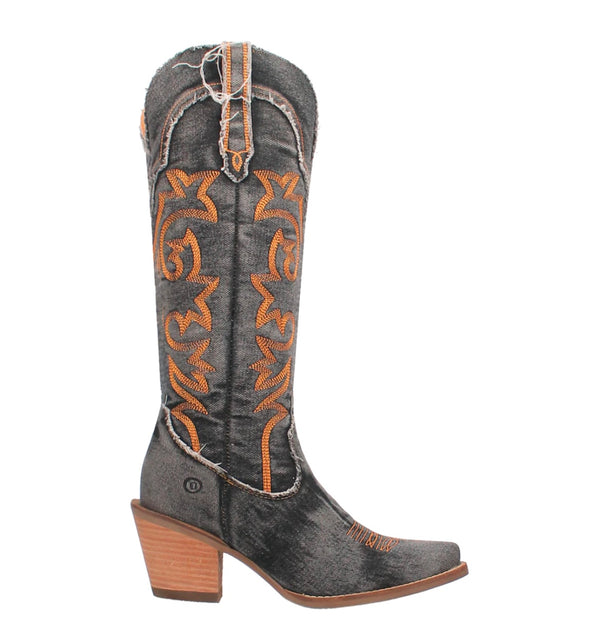 Dingo- Texas Tornado Black Denim Boots