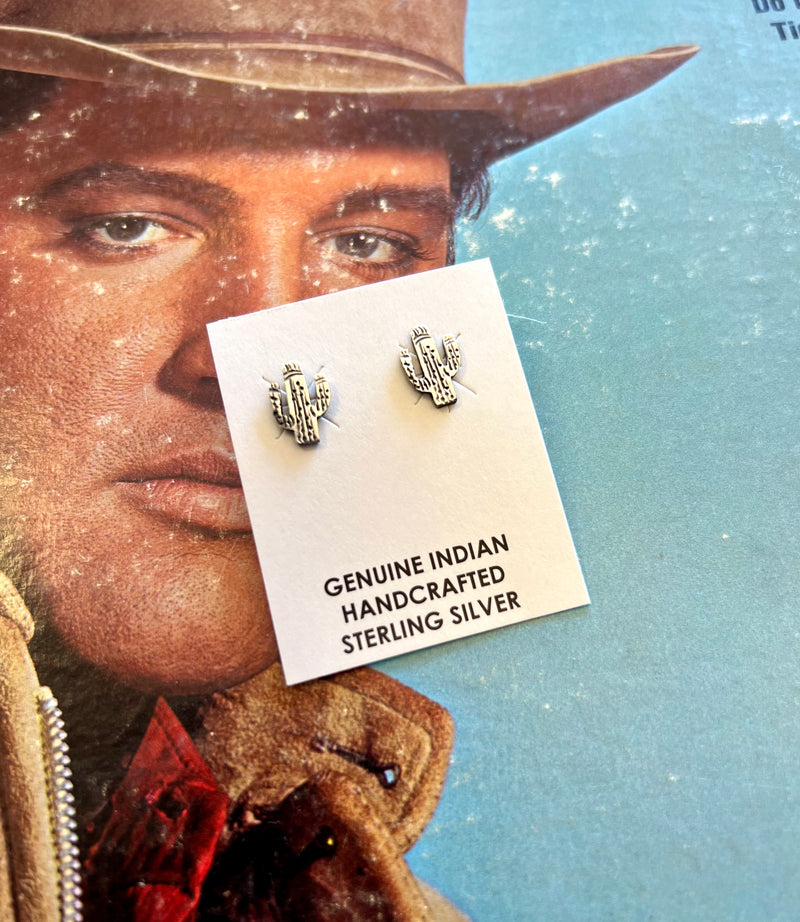 Sterling Cactus Studs