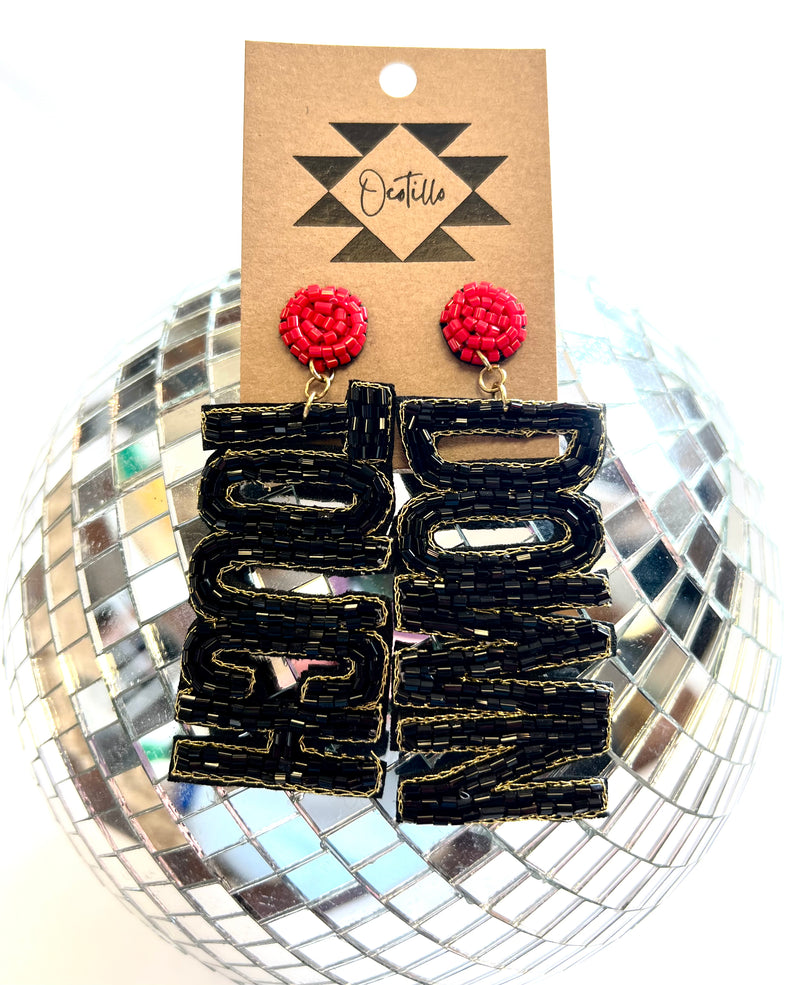 Touch Down Beaded Game Day Earrings