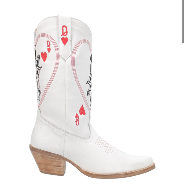 Dingo- Queen Of Hearts Boots White