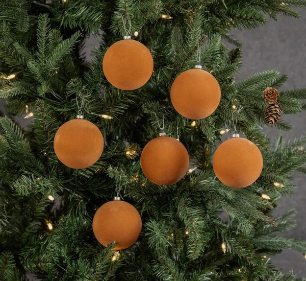 Flocked Ornament Set- Fawn