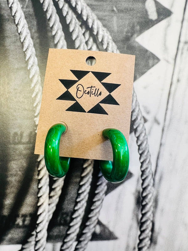 Small Kelly Green Hoops