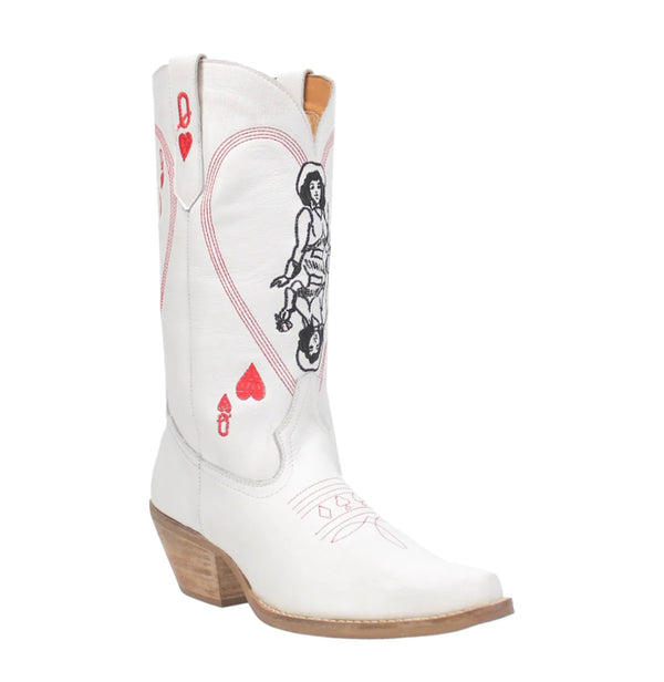 Dingo- Queen Of Hearts Boots White