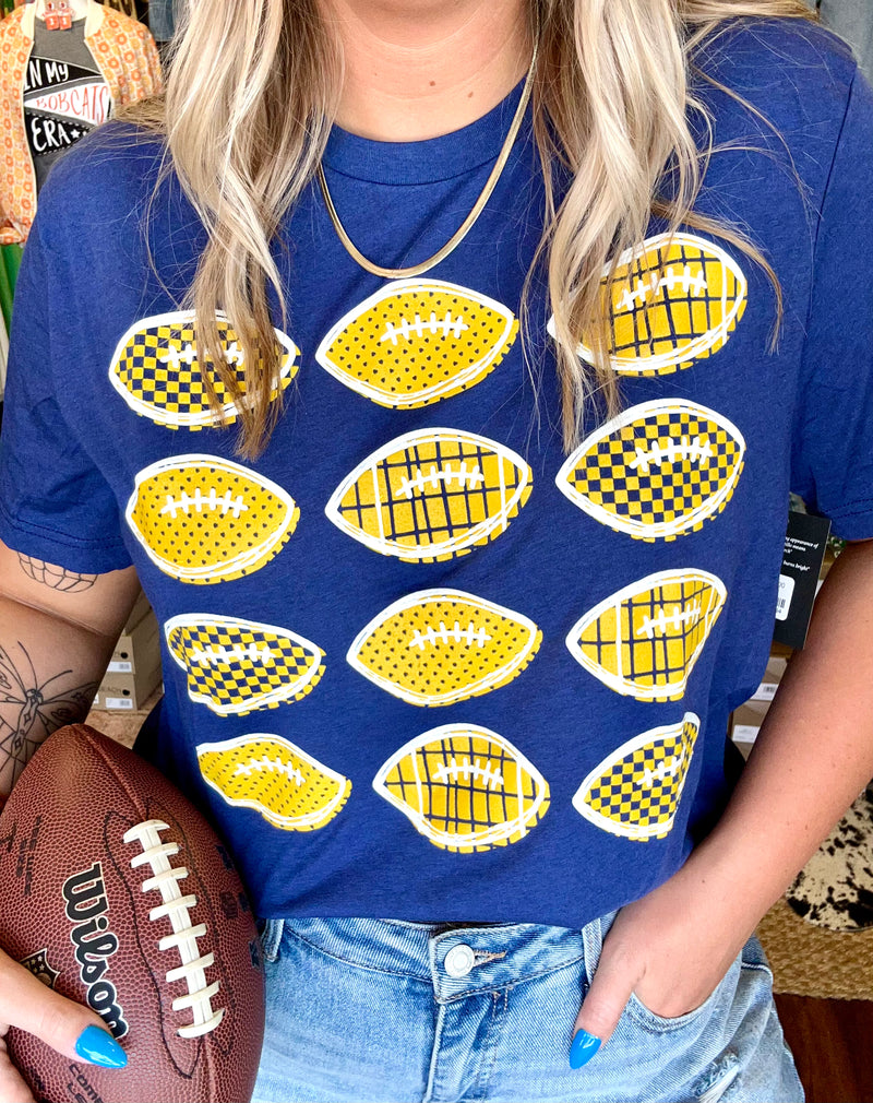 Rams Stacked Football Tee