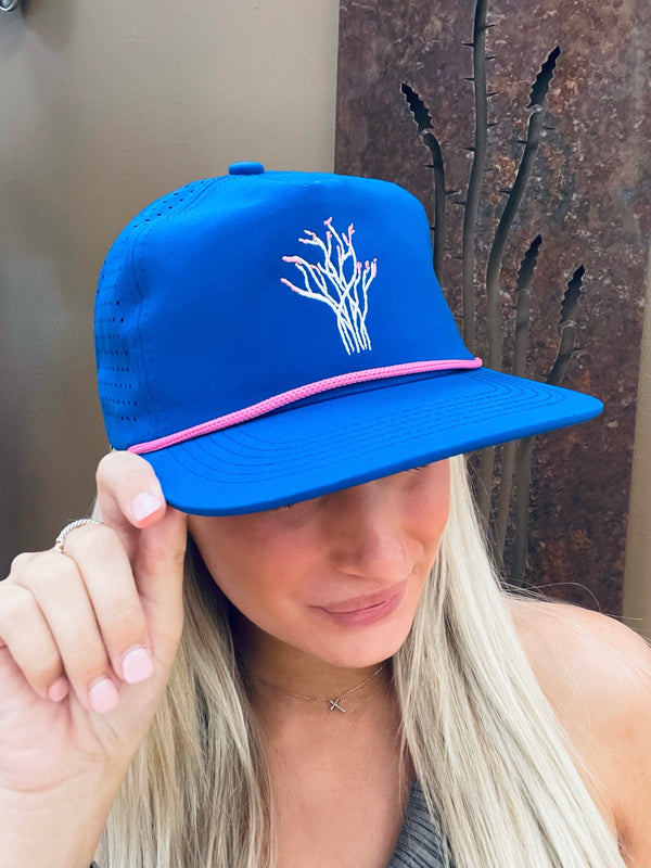Ocotillo Cactus Plant Royal Blue Rope Hat