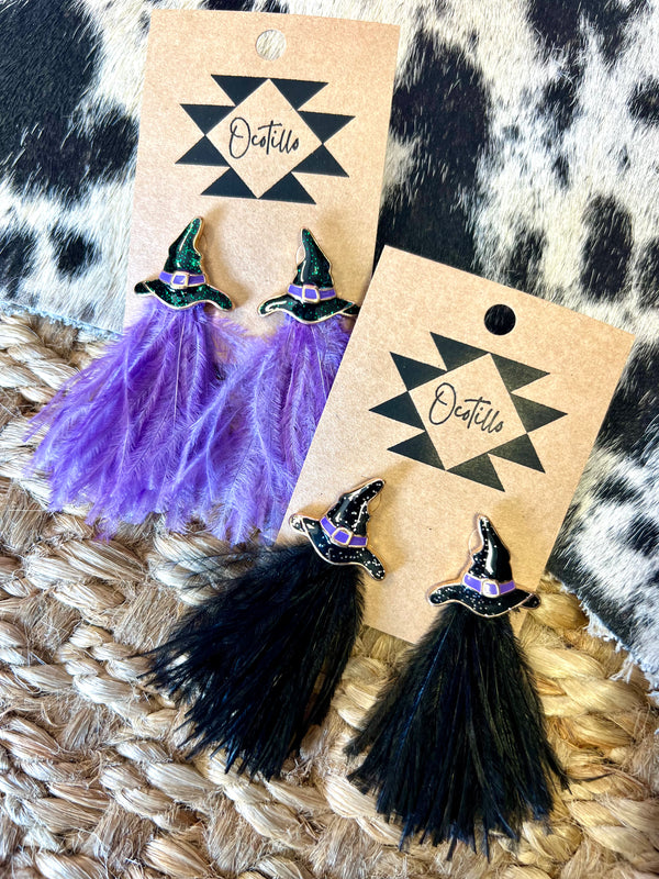 Witches Brew Feather Earrings