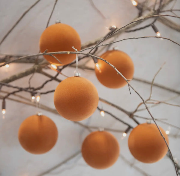 Flocked Ornament Set- Fawn