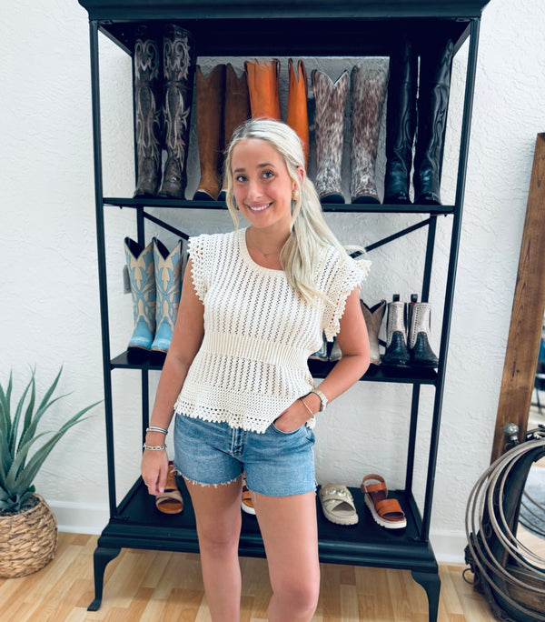 Another Love- Nixie Cream Knit Top