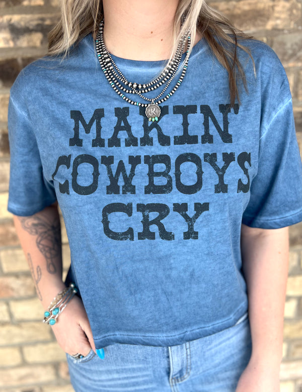 Makin’ Cowboys Cry Long Crop Tee