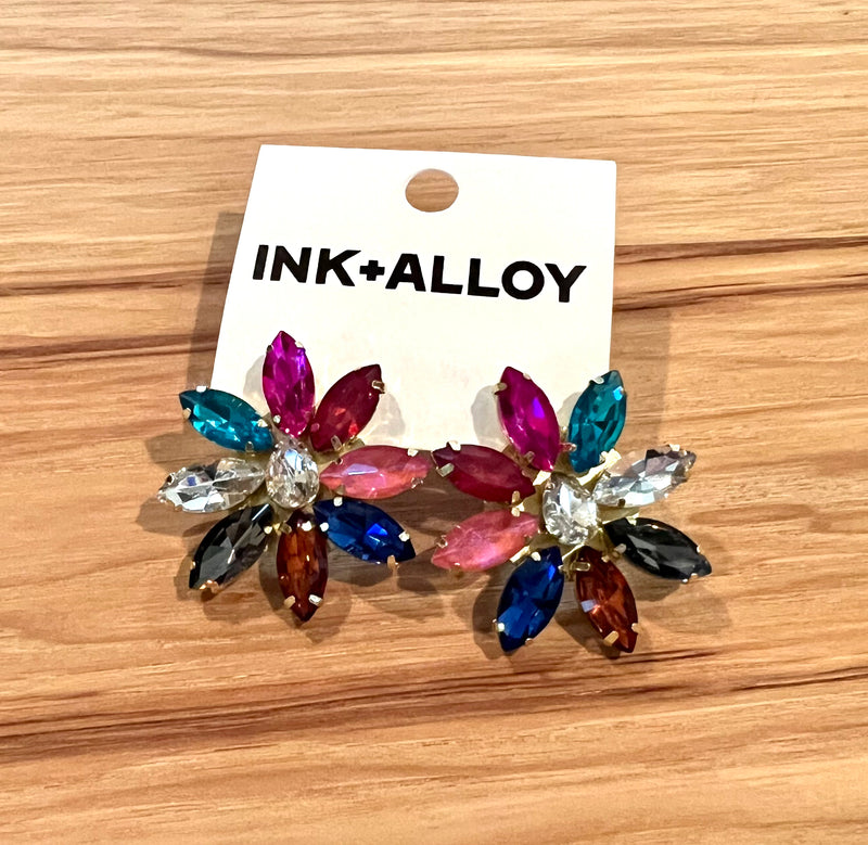 Ink + Alloy- Dahlia Multi Post Earrings