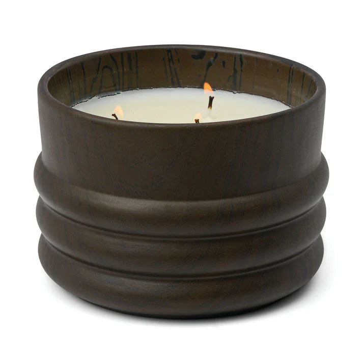 Paddywax-Grain Wood Ceramic Candle- Tobacco & Patcholi