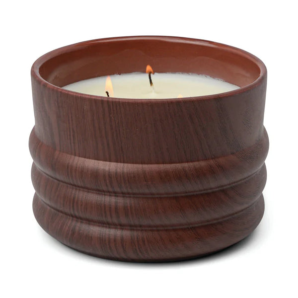 Paddywax-Grain Wood Ceramic Candle- Bergamot & Mahogony