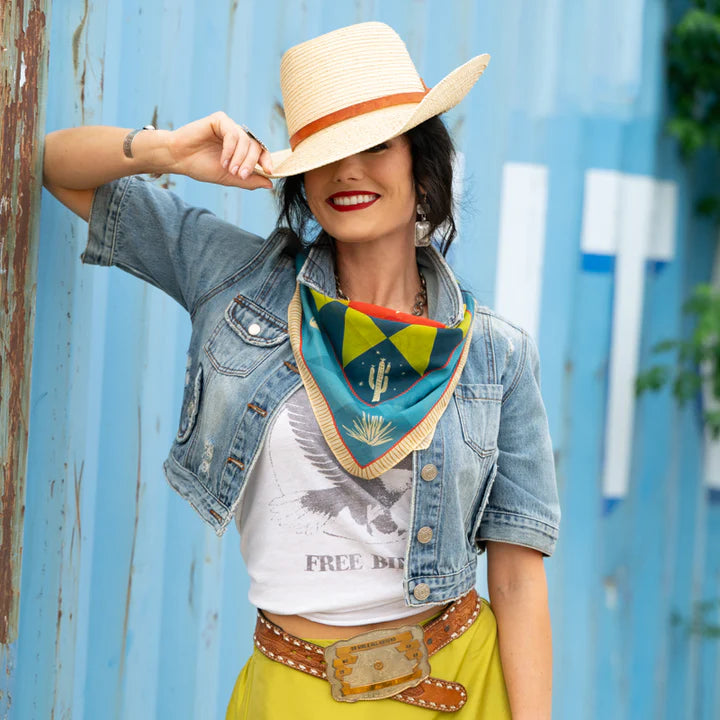 Fringe Scarves- Quilted Desert Bandana