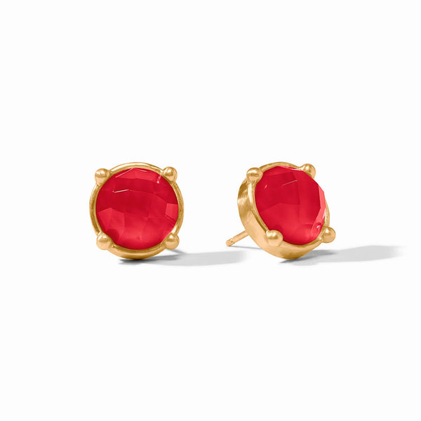 Julie Vos- Honey Gold Stud Earrings- Iridescent Strawberry