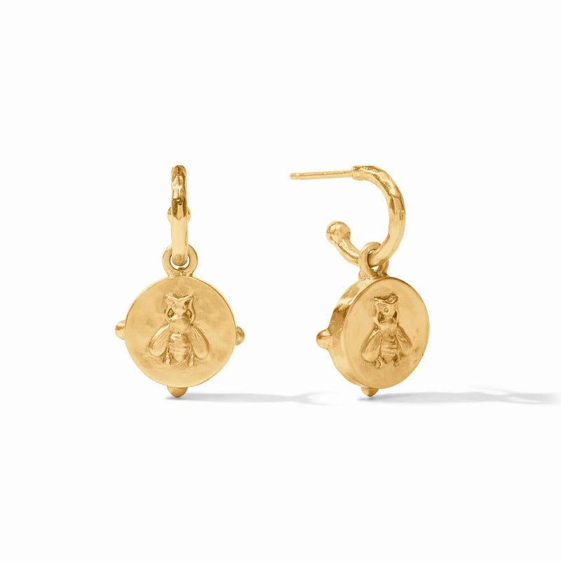 Julie Vos- Honeybee Hoop & Charm Earring- Pearl