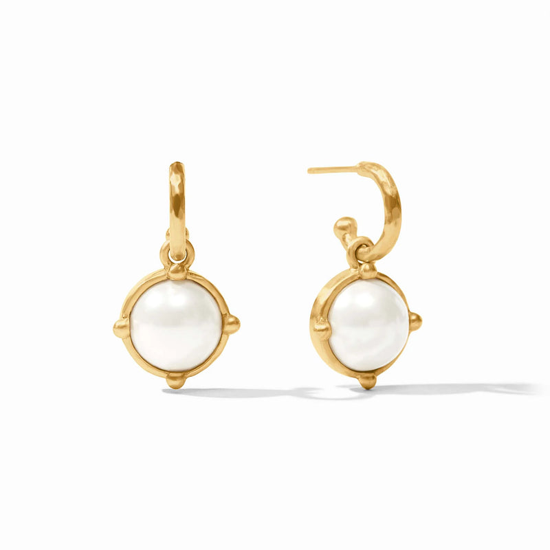 Julie Vos- Honeybee Hoop & Charm Earring- Pearl