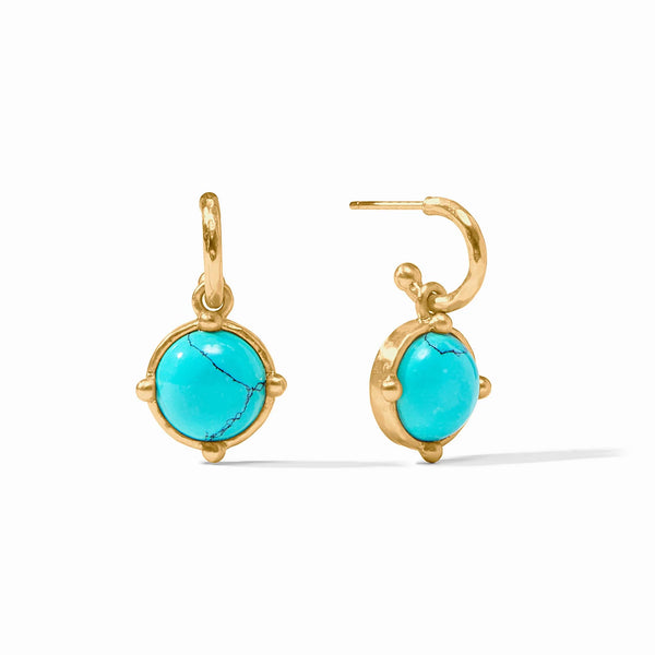 Julie Vos- Honeybee Hoop & Charm Earring- Turquoise