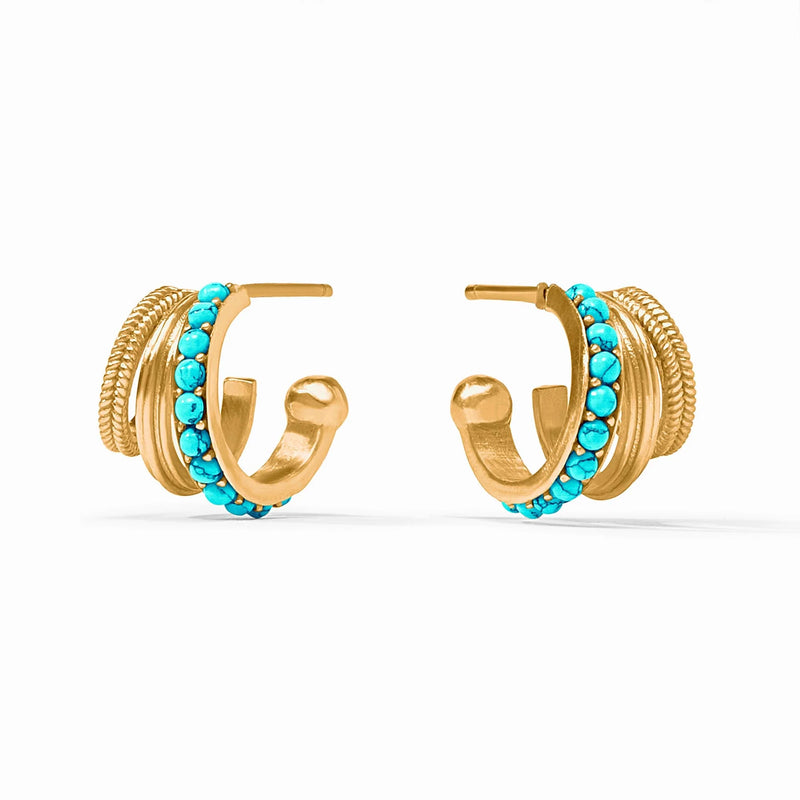 Julie Vos- Hydra Triple Hoop- Turquoise Blue