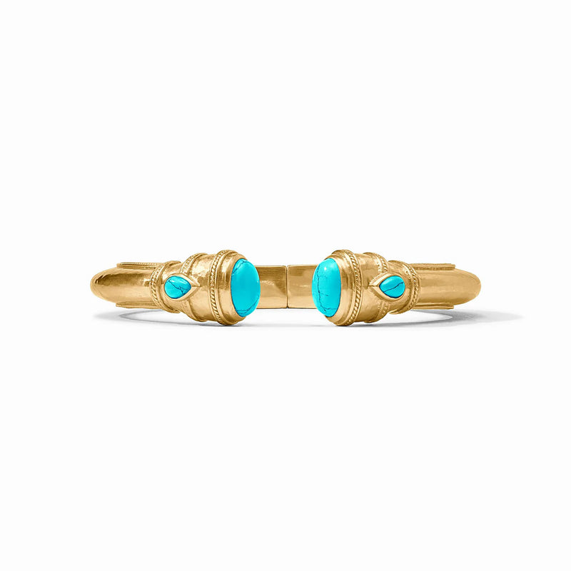 Julie Vos- Cannes Demi Cuff- Gold- Turquoise-M